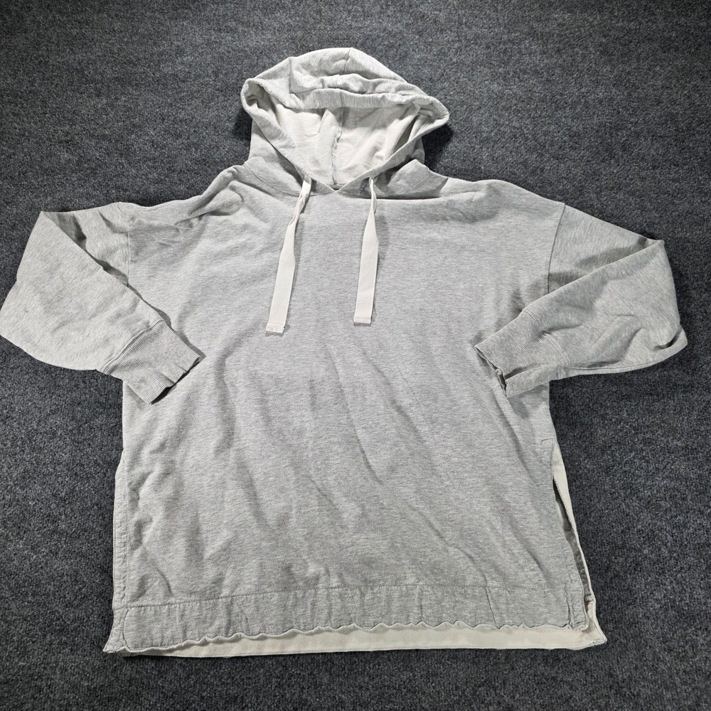 Aerie Hoodie Sweatshirt Oversized French Terry Side Slit Gray L Women Loungewear